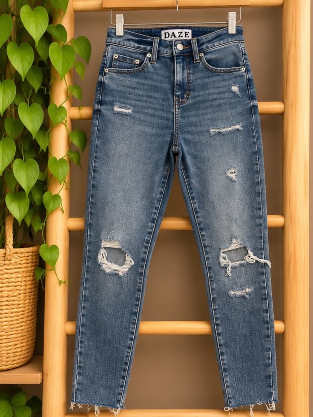 DAZE Denim Moneymaker High Rise Vintage Skinny Jeans Size 25 NWT